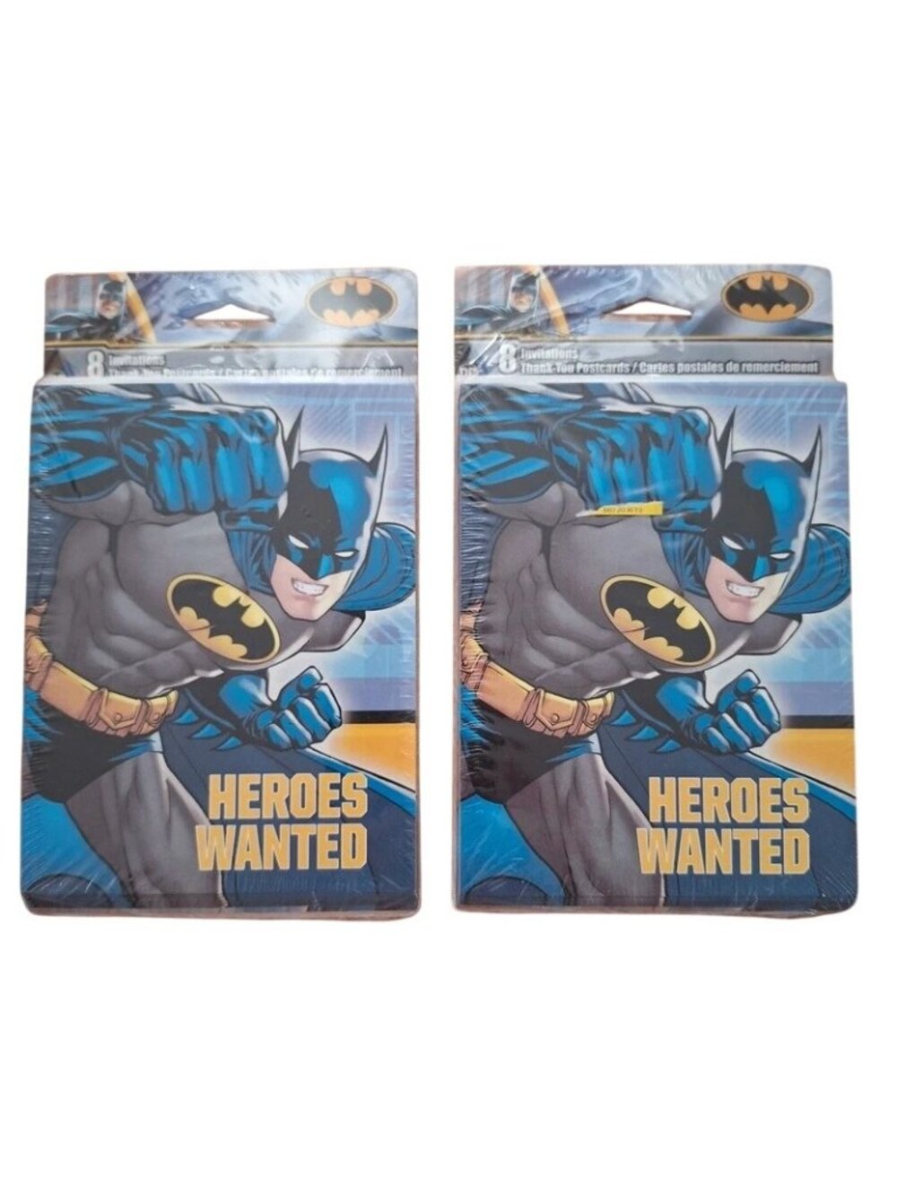 Batman Heroes Wanted 16 Invitations Thank You Postcards DesignWare 2 packs 8